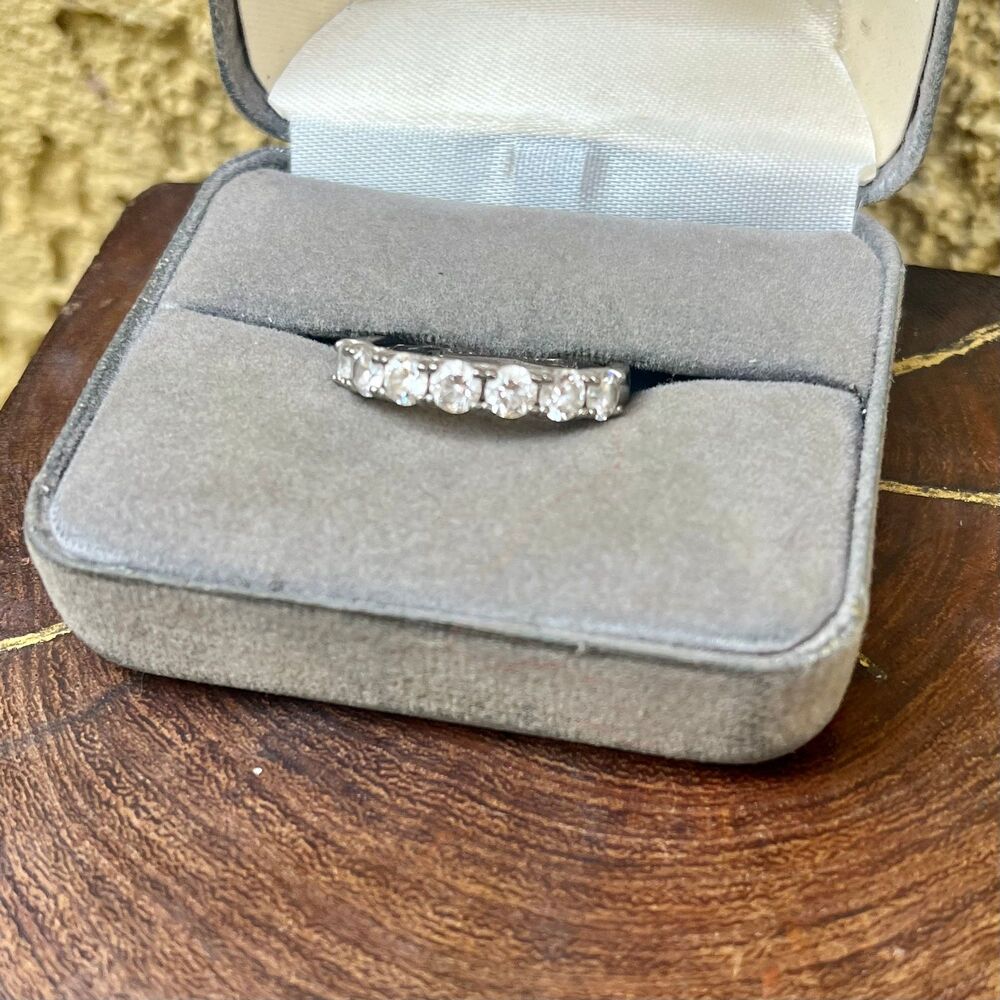 Vintage Cocktail Ring Size 8 1/4 Cubic Zirconia and Sterling Silver